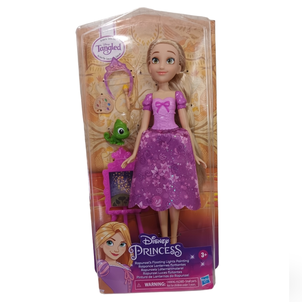 Disney Tangled Rapunzel floating lights painting with Rapunzel and Pascal.
